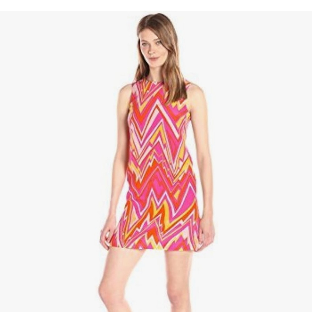 M Missoni Sleeveless Retro Zigzag Silk Shift Dress Size 44/US 8